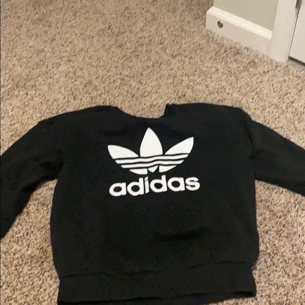 black Adidas crew neck